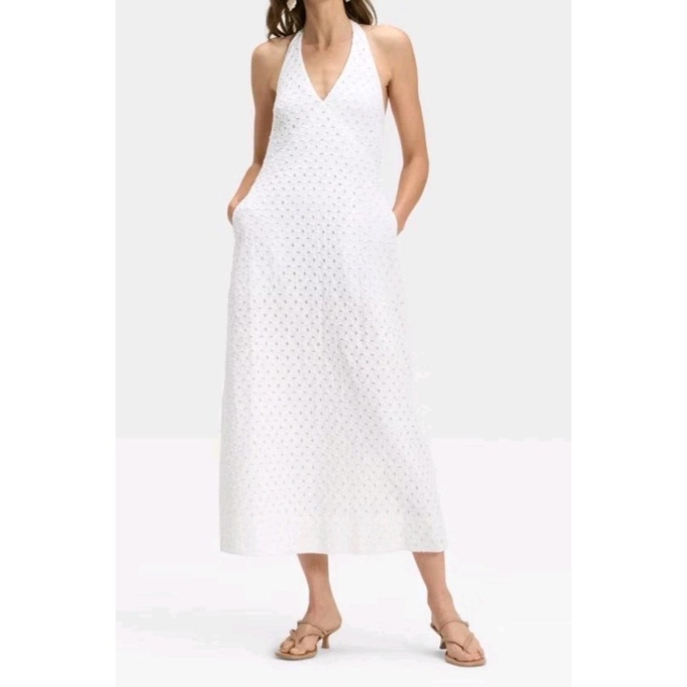 A New Day Women's Eyelet Maxi A-Line Dress Size Small White